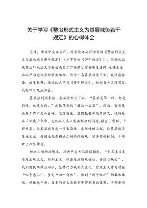六篇整治形式主义为基层减负若干规定的学习心得体会.docx