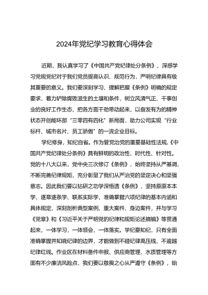 国有企业关于2024年党纪学习教育的心得体会发言稿十一篇.docx