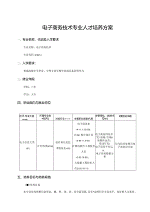 职业技术学院电子商务技术人才培养方案（三年制).docx