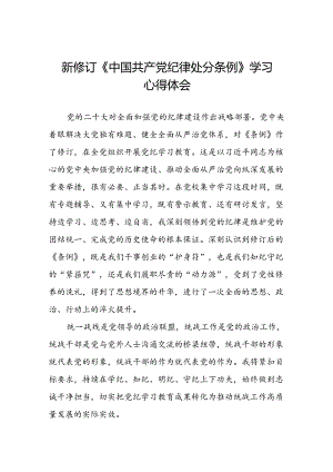 2024新修订中国共产党纪律处分条例学习心得体会精选合集11篇.docx