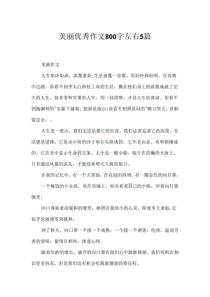 优美优秀作文800字左右5篇.docx