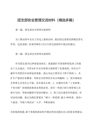 团支部安全管理交流材料(精选多篇).docx