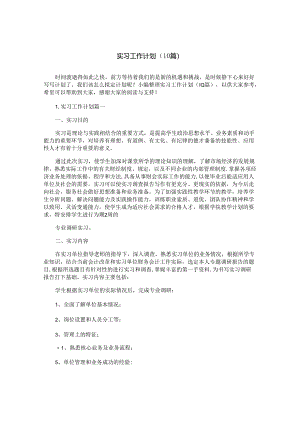 实习工作计划（10篇）.docx