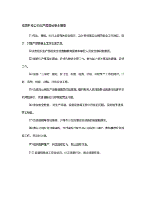 能源科技公司生产部部长安全职责.docx