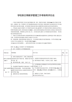 学校系日常教学管理工作考核考评办法.docx