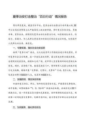 2024年持续推进夏季治安打击整治行动情况报告(24篇).docx