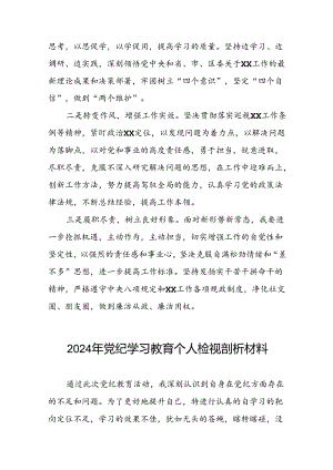2024年党纪学习教育党员干部存在问题不足及整改措施及个人剖析材料十篇.docx