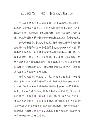 2024年学习学习党的二十届三中全会个人心得感悟 合计13份.docx