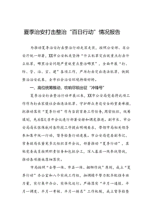 派出所2024年公安夏季治安打击整治行动情况汇报三篇.docx