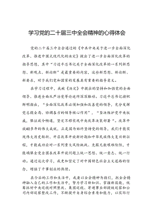 十五篇学习2024年党的二十届三中全会精神心得体会精品模板.docx