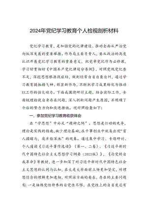 重点查摆四个检视方面问题2024年党纪学习教育专题民主生活会个人对照检视检查发言材料11篇.docx
