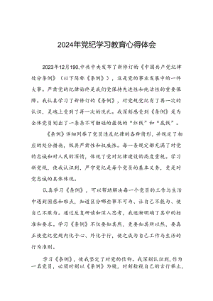 党员关于2024年党纪学习教育的学习体会十一篇.docx