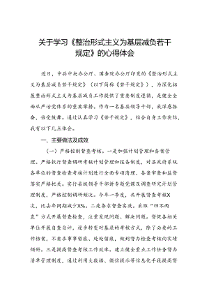 《整治形式主义为基层减负若干规定》心得体会6篇.docx