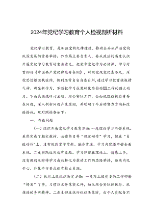支部班子2024年党纪学习教育专题生活会对照检查及个人检视剖析材料六篇.docx