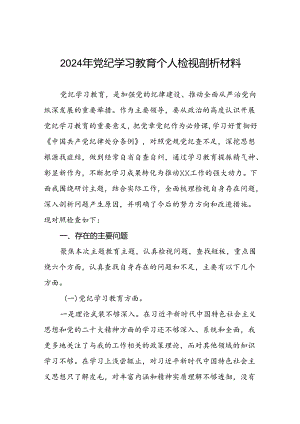 2024年党纪学习教育检视问题对照检查发言材料2篇.docx