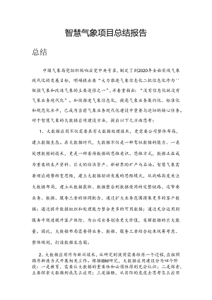 智慧气象总结报告.docx