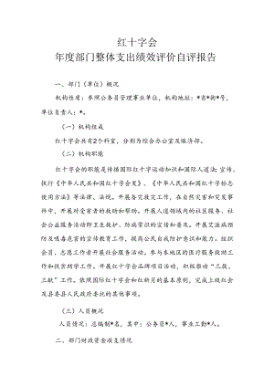 红十字会部门整体支出绩效评价自评报告.docx