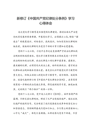2024新修订中国共产党纪律处分条例读书班心得体会交流发言十四篇.docx