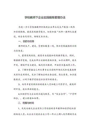 学校教师下企业实践锻炼管理办法.docx