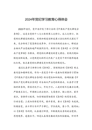 2024年党纪学习教育关于《中国共产党纪律处分条例》学习体会十篇.docx
