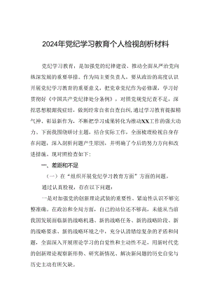党员干部重点围绕检视2024年党纪学习教育专题民主生活会个人对照检视检查发言材料六篇.docx