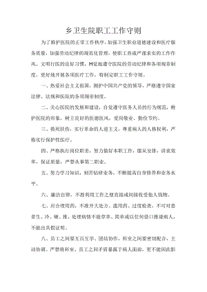 乡卫生院职工工作守则.docx