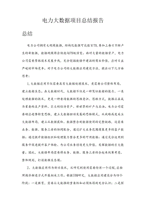 电力大数据总结报告.docx