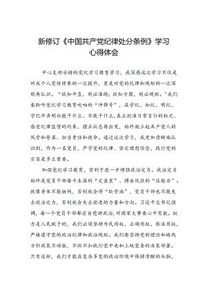 青年党员2024年新修订《中国共产党纪律处分条例》学习心得体会八篇.docx