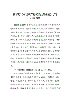 纪检干部关于2024年《中国共产党纪律处分条例》学习心得体会八篇.docx