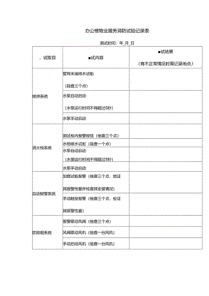 办公楼物业服务消防试验记录表.docx