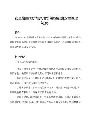 安全隐患防护与风险等级控制的双重管理制度.docx