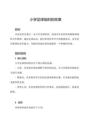 小学足球组织的宪章.docx