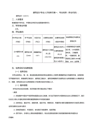 职业技术学院建筑设计专业人才培养方案.docx