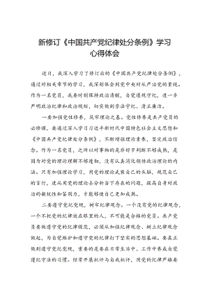 五篇2024新修订中国共产党纪律处分条例专题读书班活动心得体会交流发言.docx