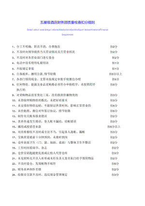 五星级酒店财务部质量检查扣分细则.docx