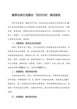 2024年持续推进夏季治安打击整治行动情况报告九篇.docx