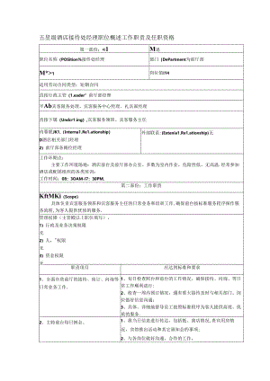 五星级酒店接待处经理职位概述工作职责及任职资格.docx