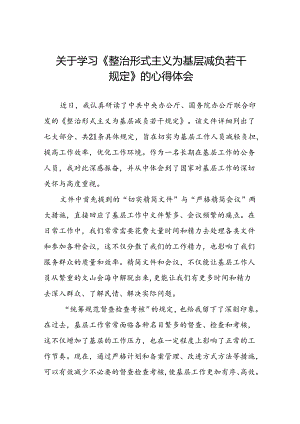 三篇关于《整治形式主义为基层减负若干规定》的感悟体会.docx