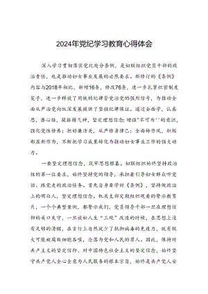 “2024年党纪学习教育”心得体会发言材料十七篇.docx