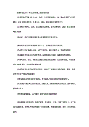 能源科技公司专职安全管理人员安全职责.docx