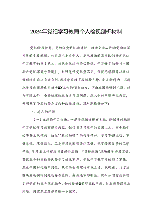 四篇2024党纪学习教育专题民主生活会问题对照检查检视材料.docx