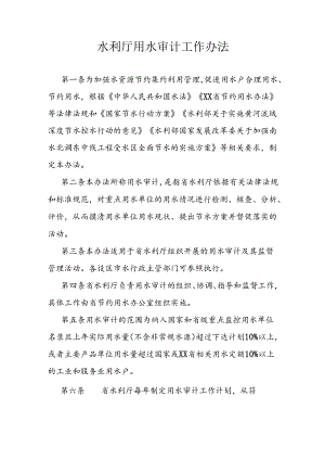 水利厅用水审计工作办法.docx