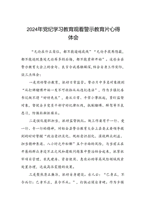 领导干部2024年党纪学习教育警示教育会心得体会十四篇.docx