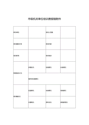 市级机关单位培训费报销附件.docx