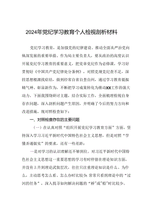 2024年党纪学习教育检视问题对照检查发言材料(四篇).docx
