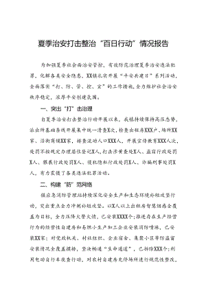 公安2024年全力推进夏季治安打击整治“百日行动”情况汇报23篇.docx