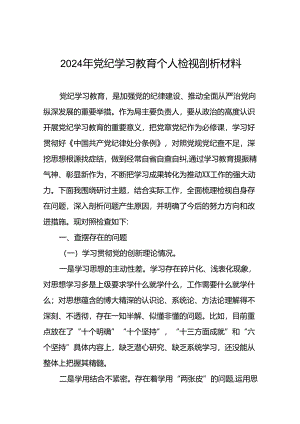 2024年党纪学习教育专题民主生活会党员干部检视对照发言材料八篇.docx