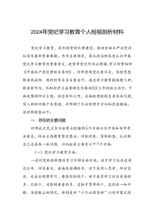 两篇2024年党纪学习教育个人检视剖析材料精品范文.docx