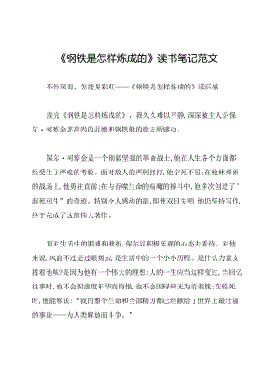 《钢铁是怎样炼成的》读书笔记范文.docx