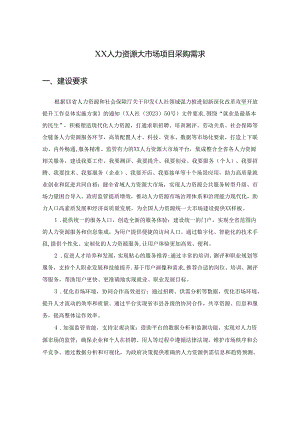 XX人力资源大市场项目采购需求.docx